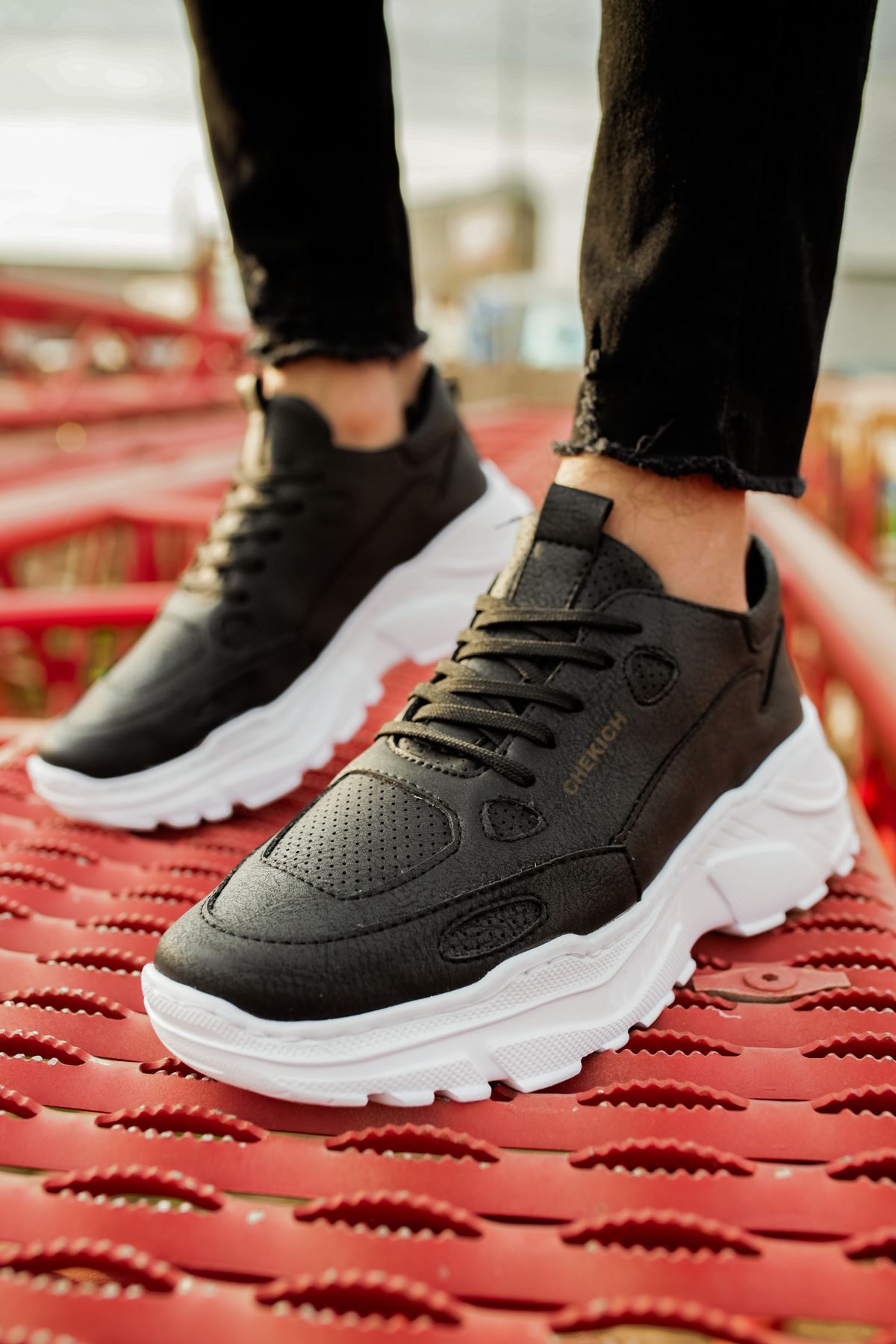 CH089 - CBT Low Top Lace Up Men Sneaker Black