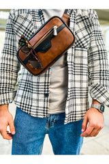 CH101 - Poani Tablet Erkek Çanta Black/Tan