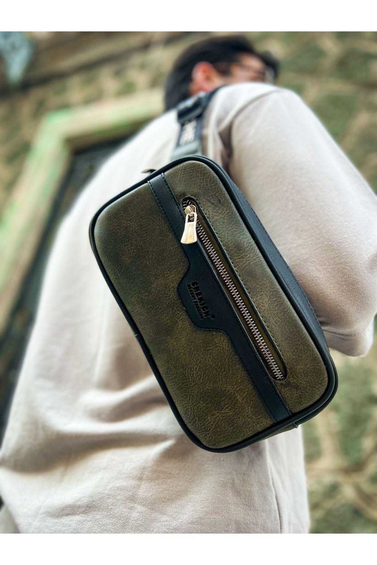 CH101 - Poani Tablet Erkek Çanta Black / Khaki