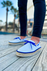 CH311 - Espadril Men's Sneakers White / SAX Blue