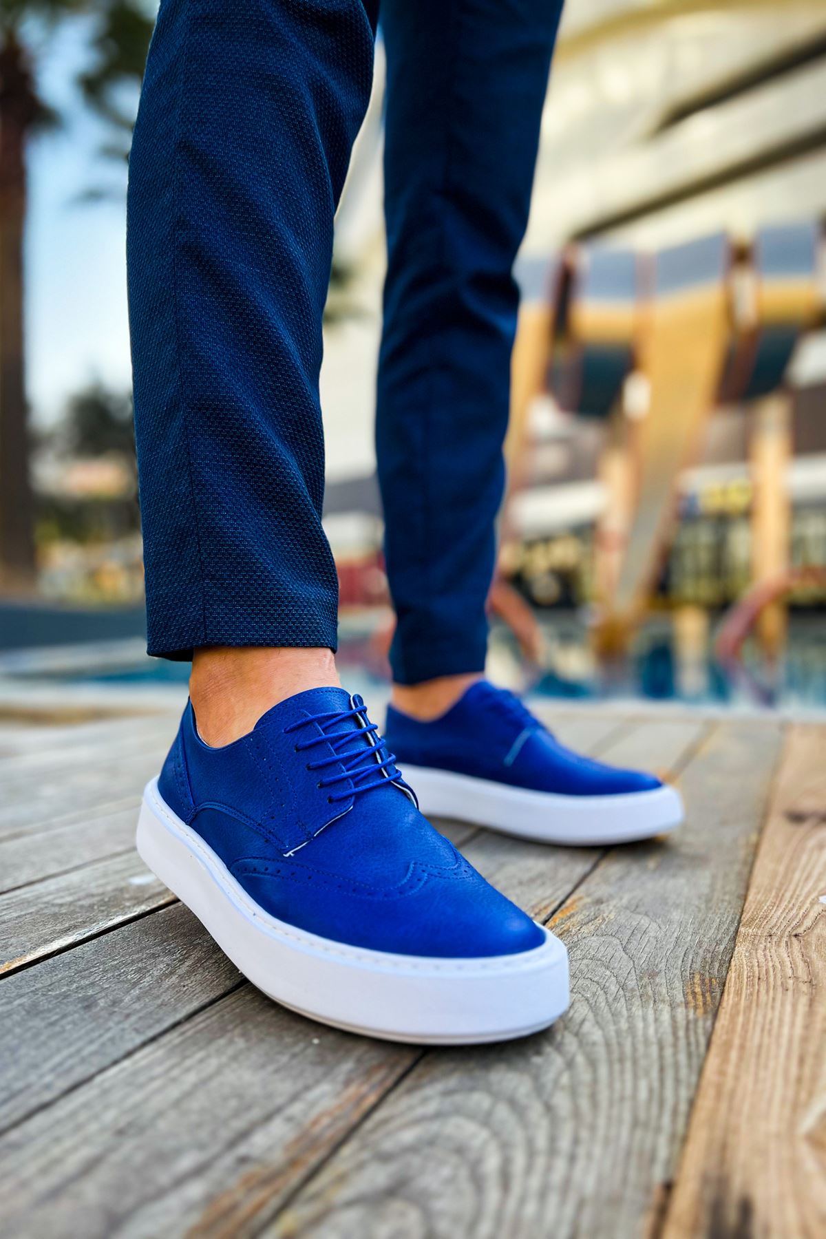 Blue Sneakers for Men in Suede