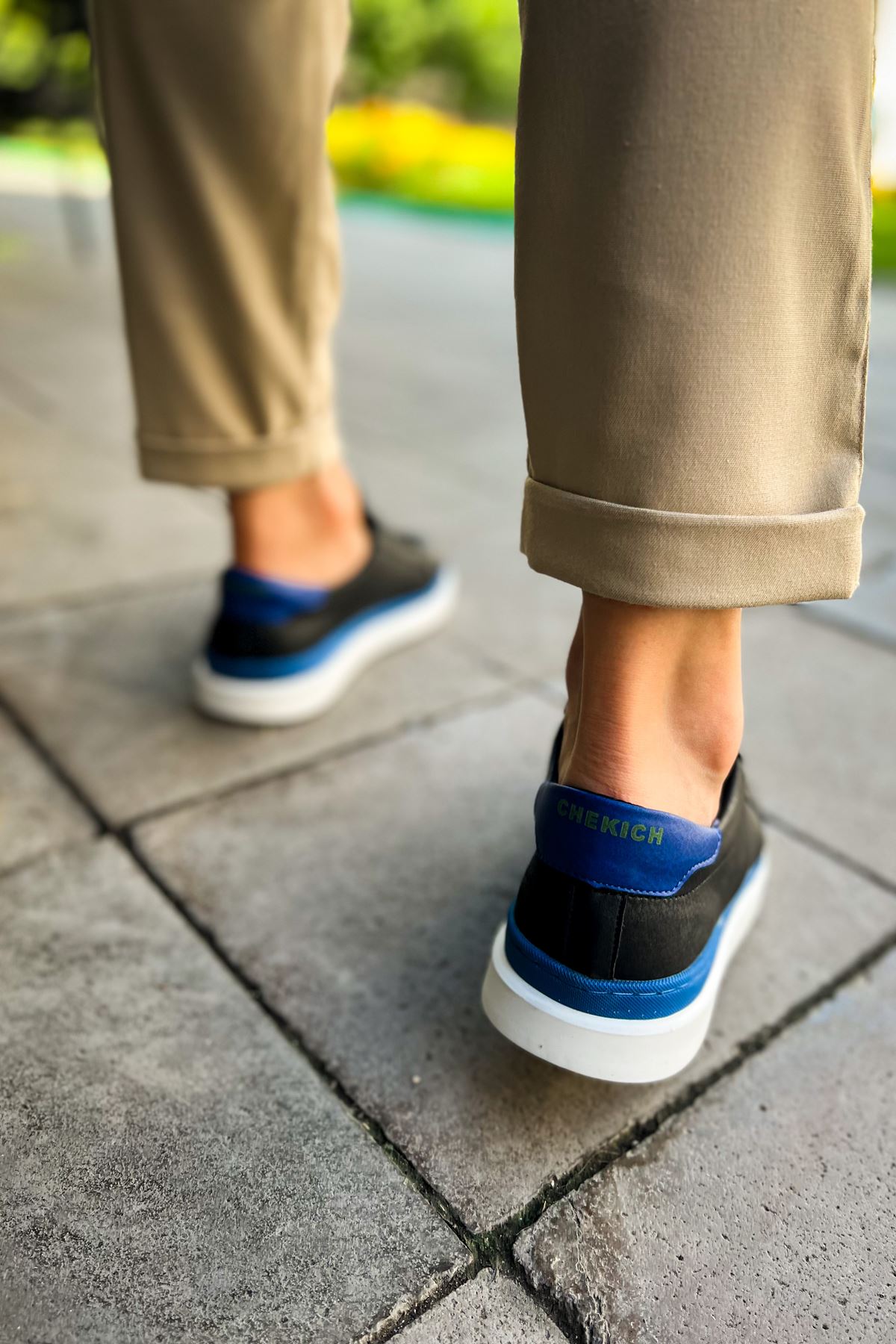 CH979 - Santoni GBT Spor Men's Sneakers Black/Blue