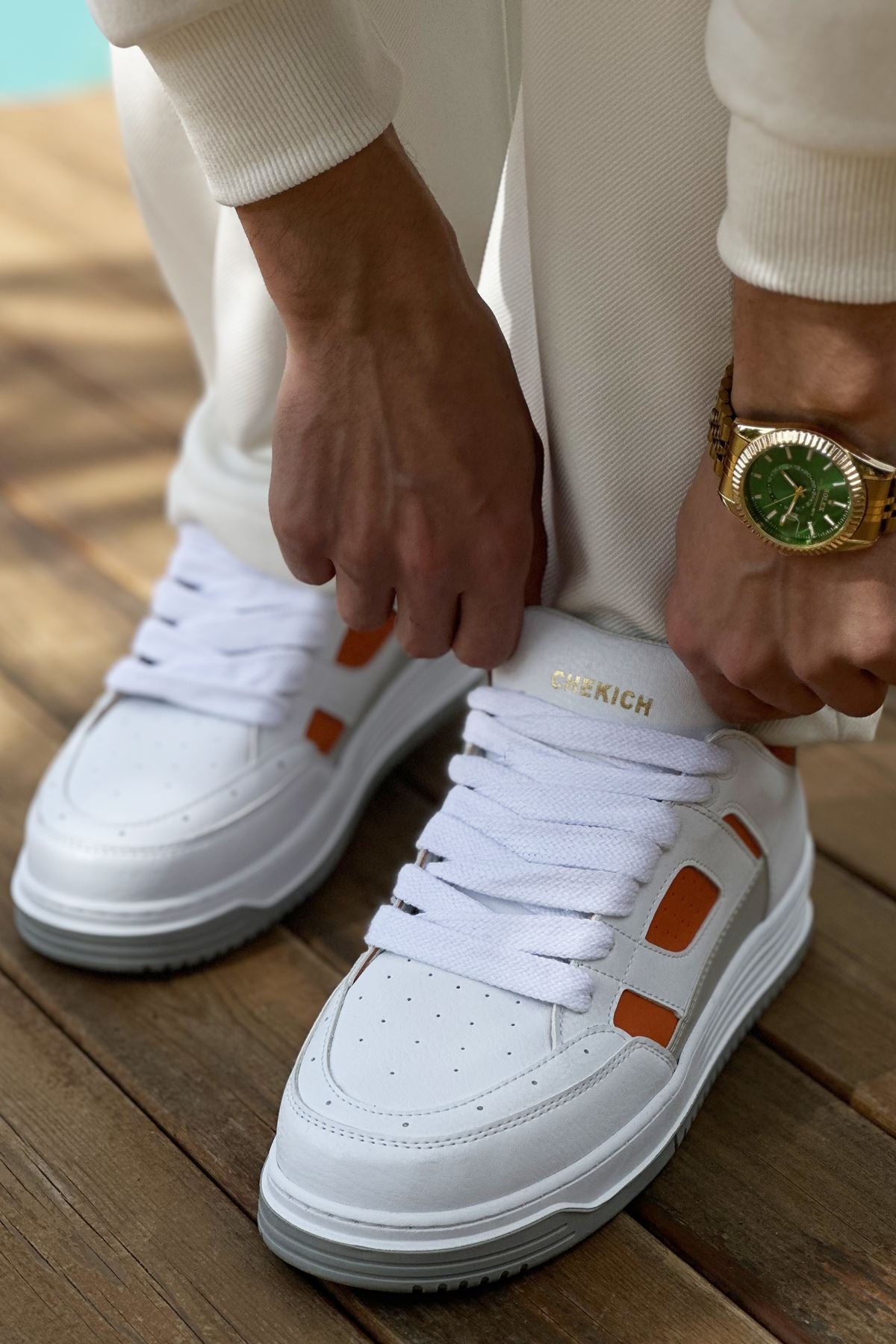 CH2410 - CBT AvaxErkek Spor Ayakkabı White/Turuncu