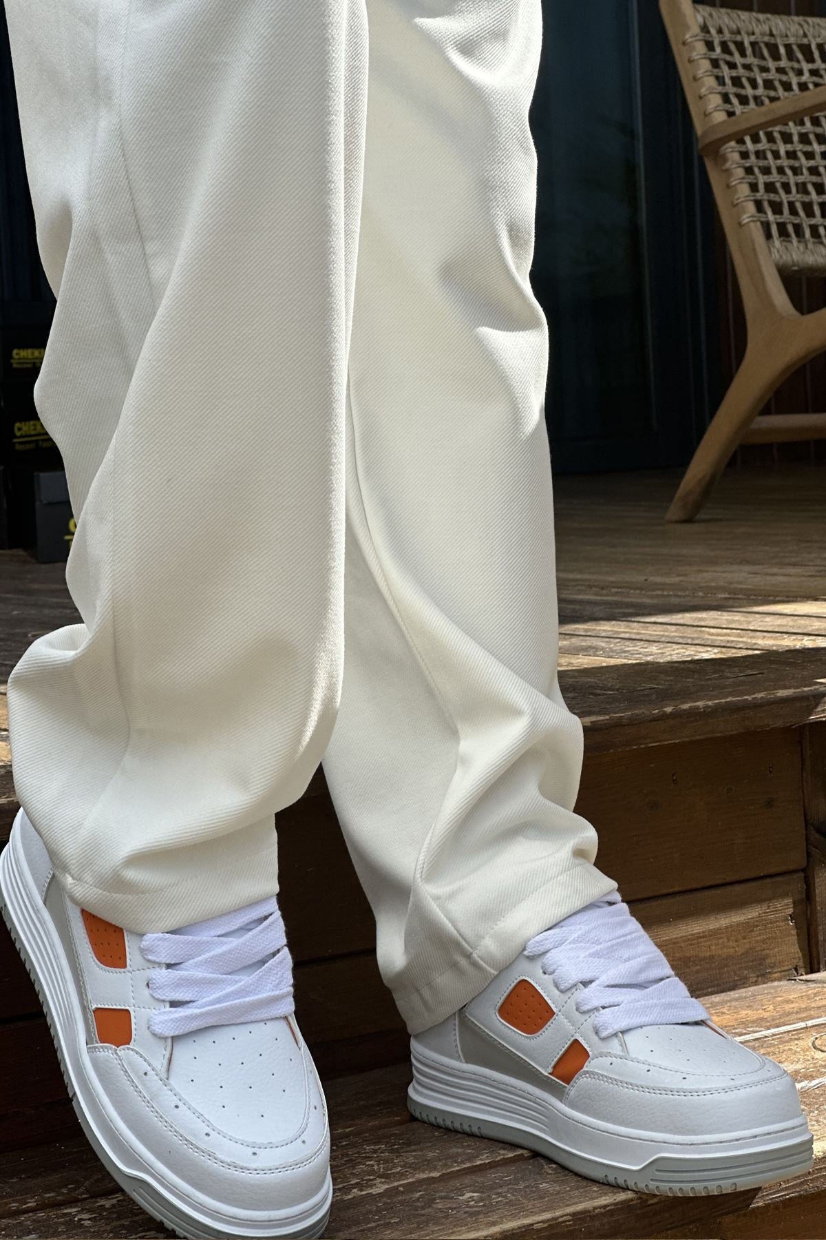 CH2410 - CBT AvaxErkek Spor Ayakkabı White/Turuncu