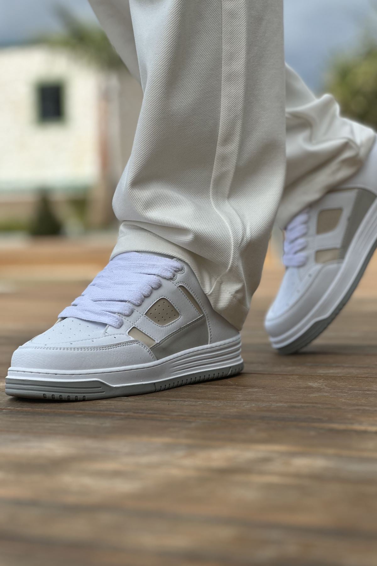 CH2410 - CBT AvaxErkek Spor Ayakkabı White / BEJ