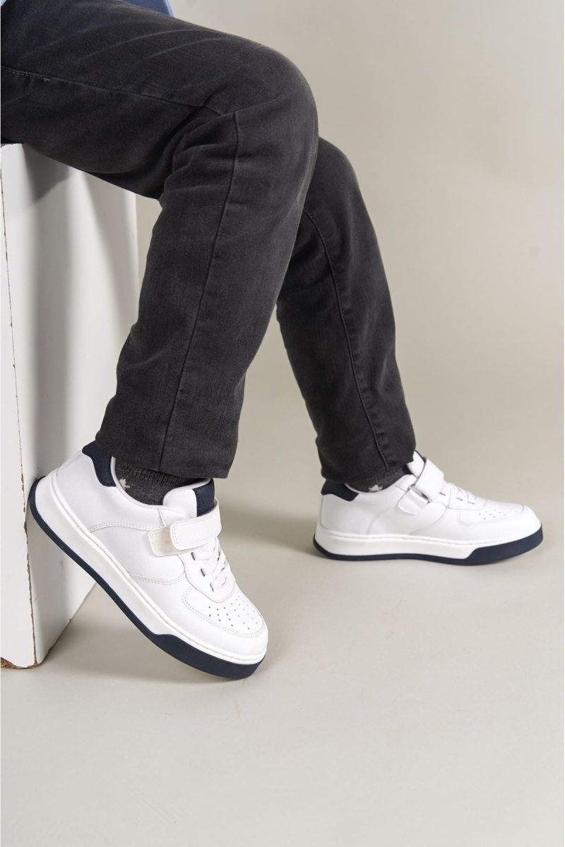 1009 Prime Çocuk Ayakkabı BEYAZ - SİYAH - chekich.com