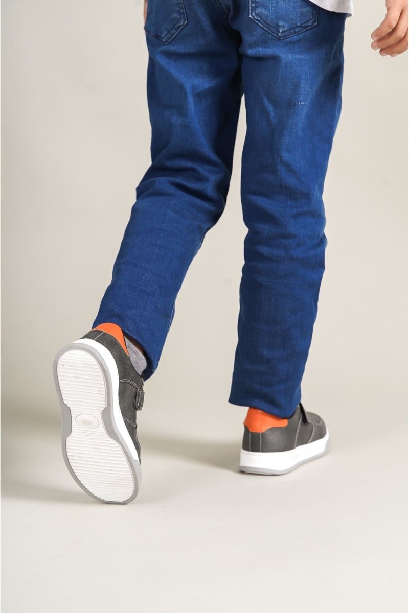 1009 - Prime Çocuk Ayakkabı Gri Turuncu - chekich.com