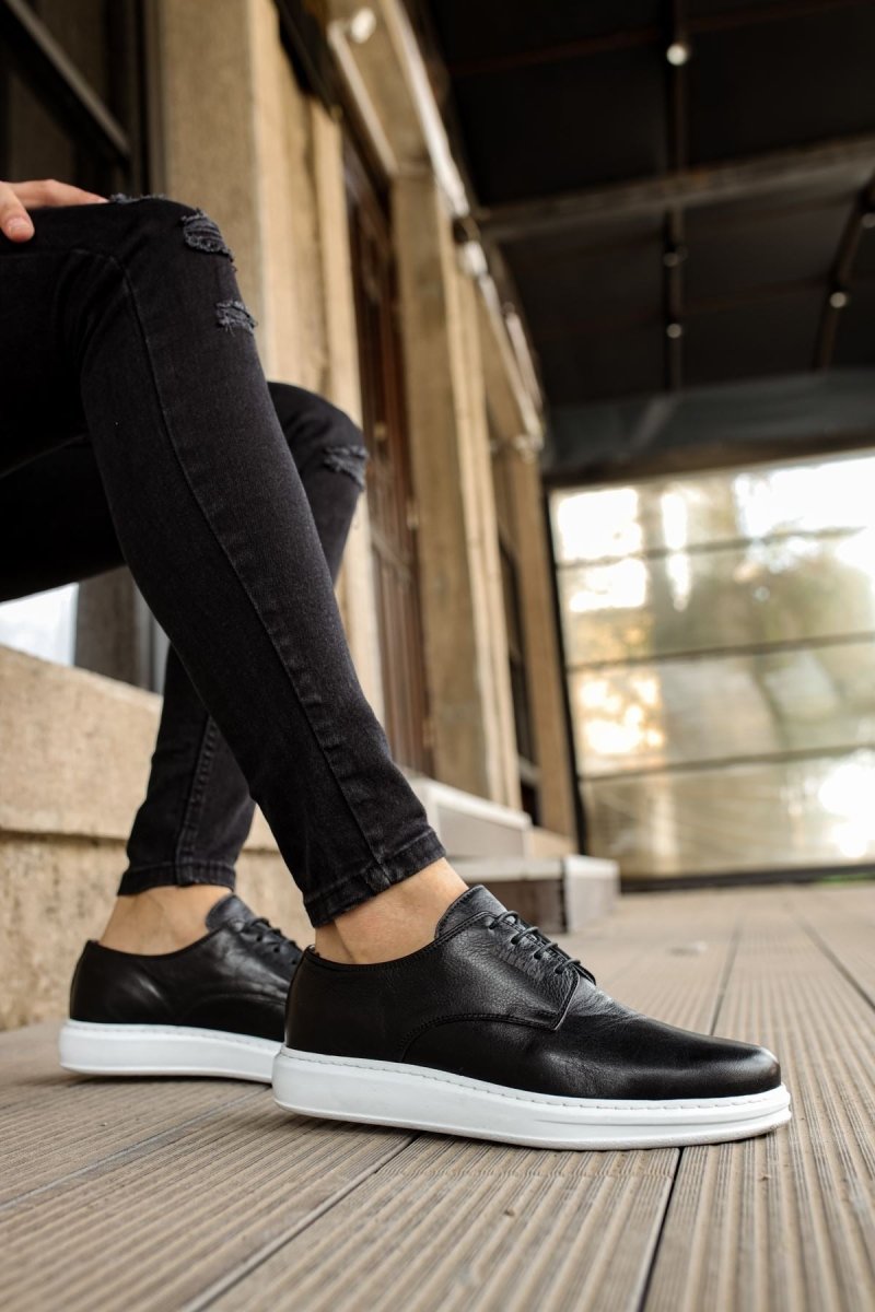 CH003 - DBT Classica Pelle Di Cuoio Erkek Ayakkabı SIYAH - chekich.com