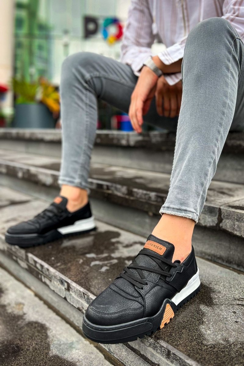 CH067 - GBT Warrem Erkek Ayakkabı SIYAH/SIYAH - chekich.com