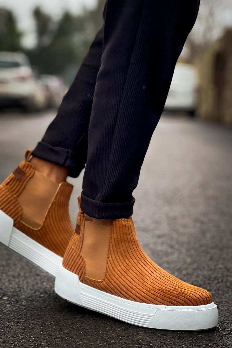 CH069 KRT Velvet Harmany Men's Boots Tan - chekich.com