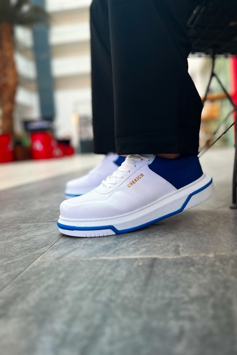 CH075 - CBT Signature Erkek Ayakkabı BEYAZ / SAX MAVI - chekich.com