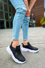 CH089 - CBT Low Top Lace Up Erkek Ayakkabı SIYAH - chekich.com