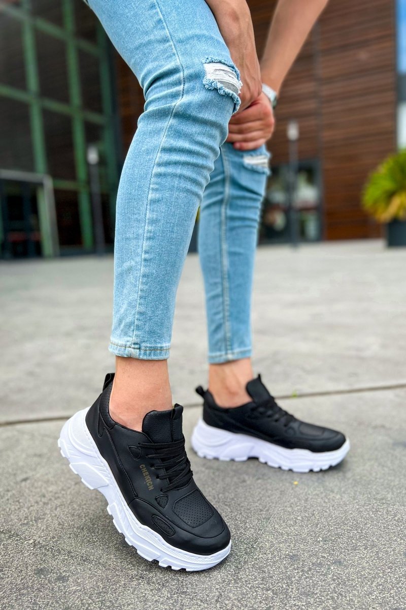 CH089 - CBT Low Top Lace Up Erkek Ayakkabı SIYAH - chekich.com