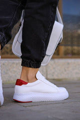 CH107 - CBT Felibord Erkek Ayakkabı BEYAZ/KIRMIZI - chekich.com