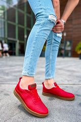 CH157 - CKT Retro Erkek Ayakkabı KIRMIZI - chekich.com