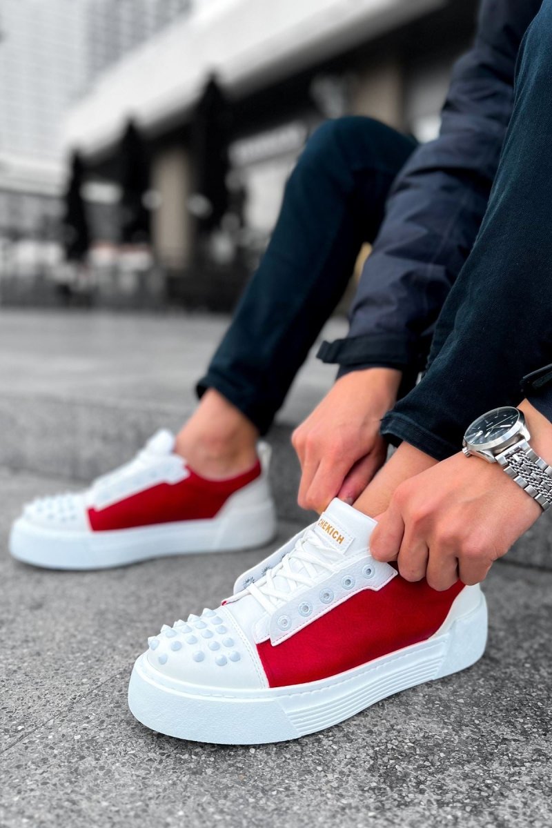 CH169 - CBT Thorn Erkek Ayakkabı BEYAZ / KIRMIZI - chekich.com