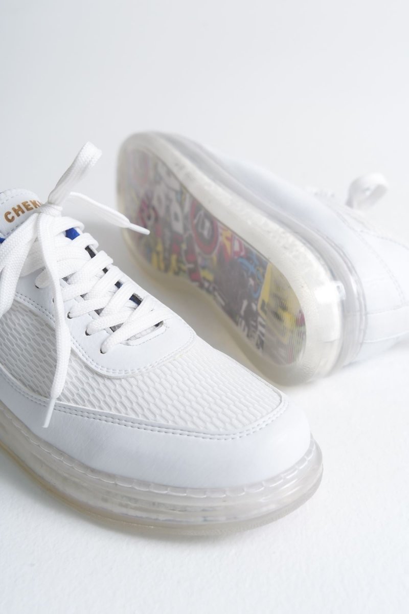 CH181 - RRT İpekyol Erkek Ayakkabı BEYAZ / SAX MAVI - chekich.com