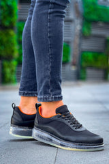 CH181 - RRT İpekyol Erkek Ayakkabı SIYAH - TURUNCU - chekich.com