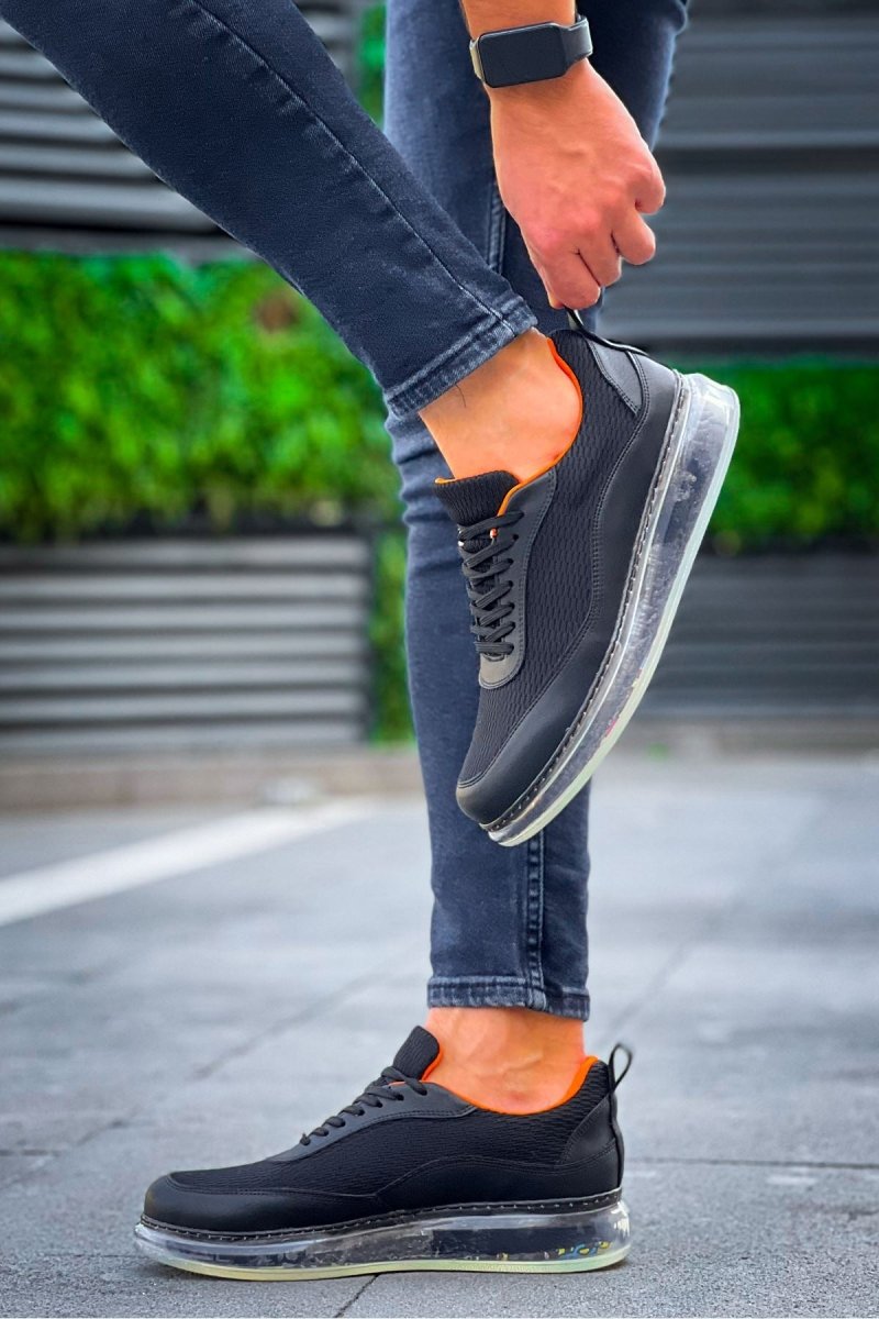 CH181 - RRT İpekyol Erkek Ayakkabı SIYAH - TURUNCU - chekich.com