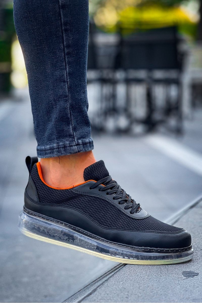 CH181 - RRT İpekyol Erkek Ayakkabı SIYAH - TURUNCU - chekich.com