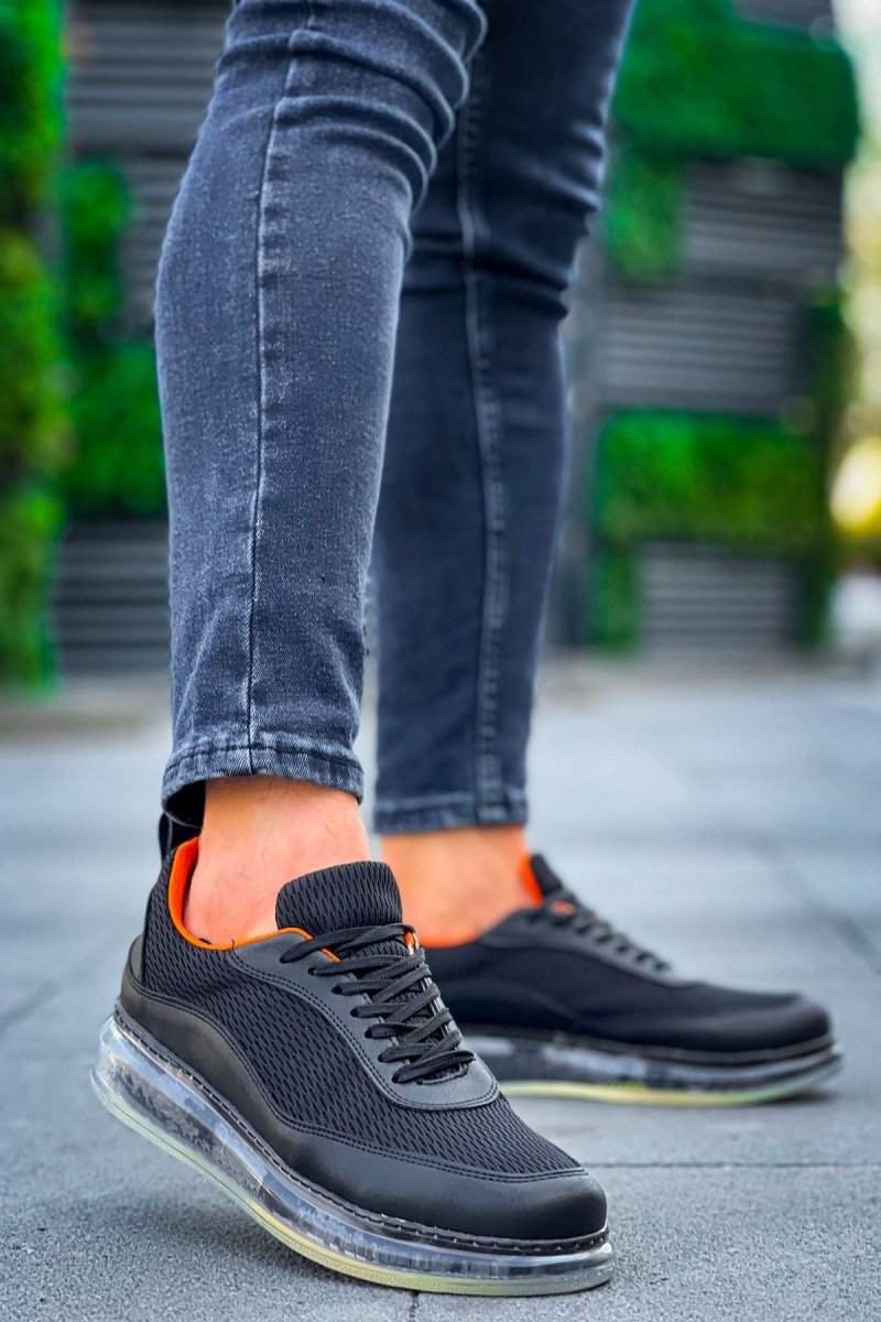 CH181 - RRT İpekyol Erkek Ayakkabı SIYAH - TURUNCU - chekich.com