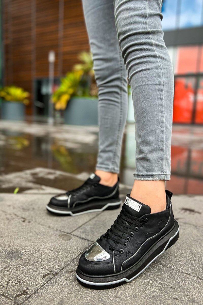 CH183 - CST Jet Setter Mirror Erkek Ayakkabı SIYAH/GUMUS - chekich.com