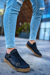 CH191 - CKT Side Buckle Erkek Ayakkabı SIYAH - chekich.com