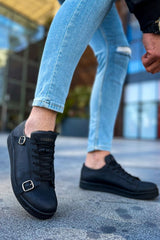 CH191 - CST Side Buckle Erkek Ayakkabı SIYAH - chekich.com