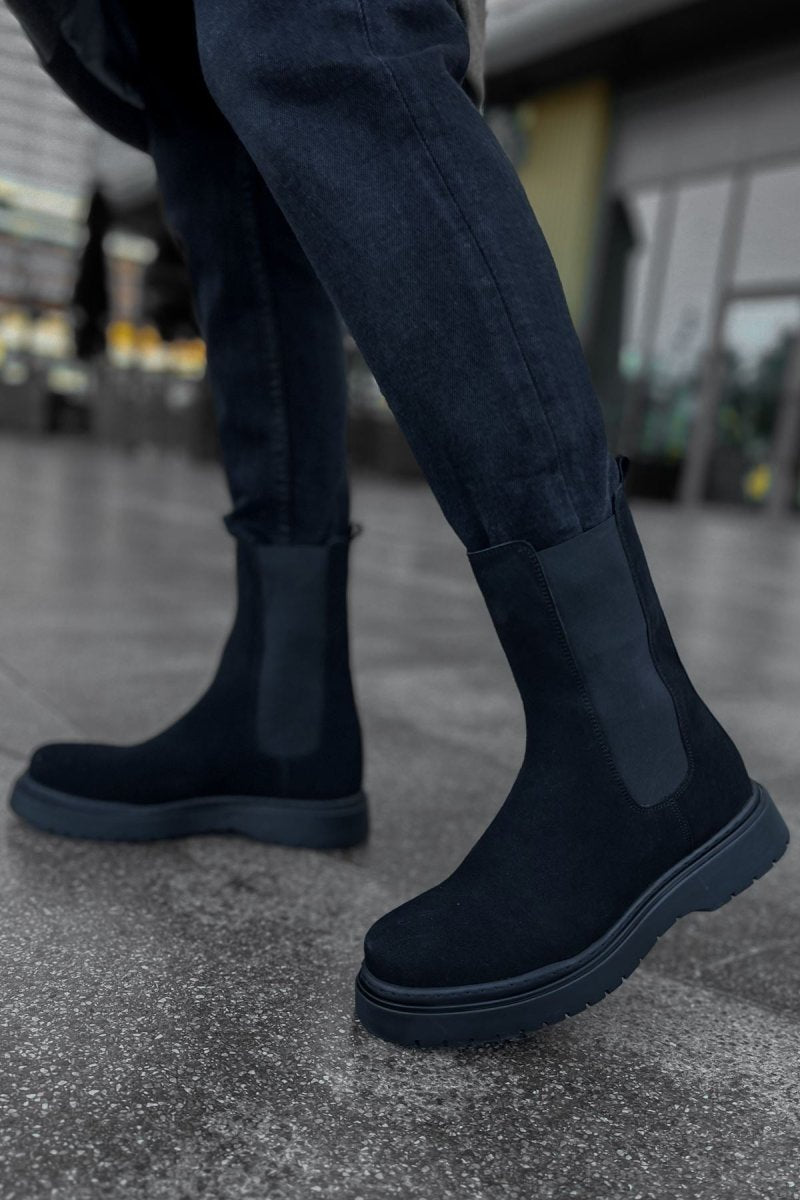 CH223 - SRT Alaska Süet Erkek Bot SIYAH - chekich.com