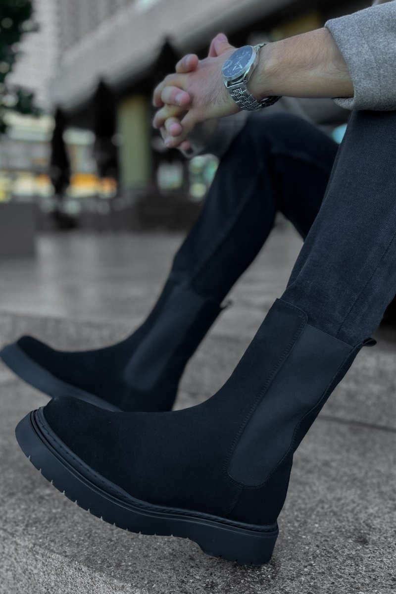 CH223 - SRT Alaska Süet Erkek Bot SIYAH - chekich.com