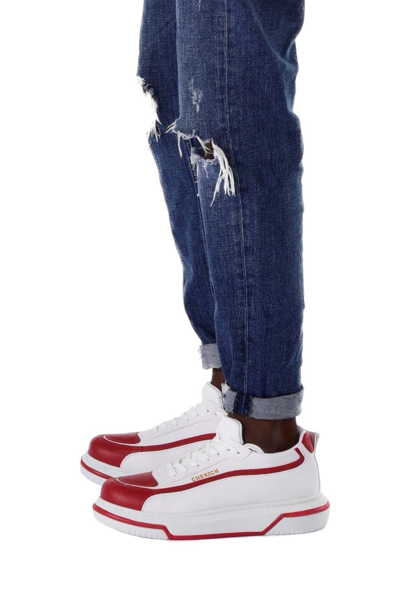CH241 - CBT Signature Line Up Erkek Ayakkabı KIRMIZI / BEYAZ - chekich.com