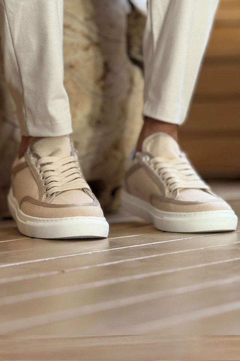 CH2505 - Keten Erkek Ayakkabı BEJ/BEJ - chekich.com