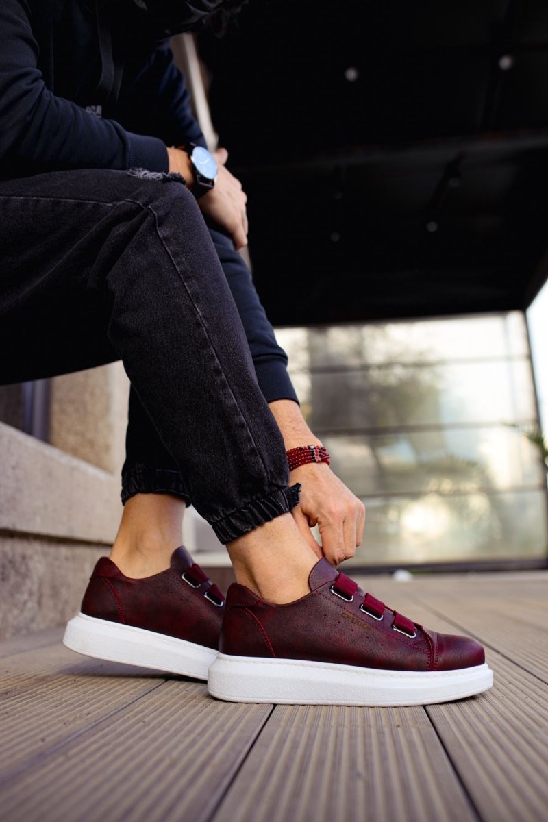 CH253 - CBT Mirror Non Erkek Ayakkabı BORDO - chekich.com