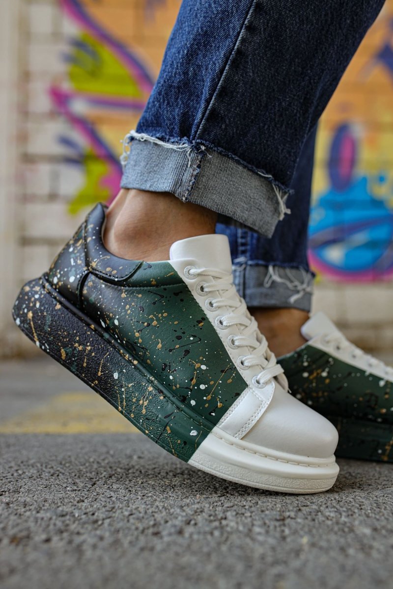 CH254 - CBT Pittura Erkek Ayakkabı 437 BEYAZ / YESIL / SIYAH - chekich.com