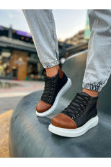 CH258 - GBT Roma Colourful Erkek Bot SIYAH/TABA - chekich.com