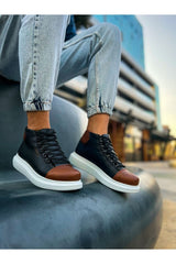 CH258 - GBT Roma Colourful Erkek Bot SIYAH/TABA - chekich.com