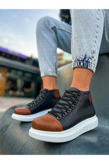 CH258 - GBT Roma Colourful Erkek Bot SIYAH/TABA - chekich.com