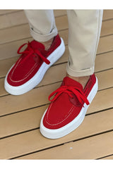 CH2602 - Triko Erkek Ayakkabı KIRMIZI - chekich.com