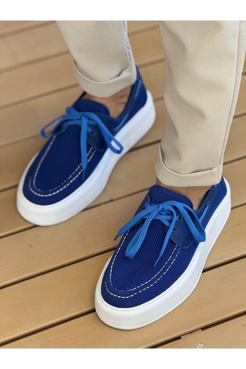 CH2602 - Triko Erkek Ayakkabı MAVI - chekich.com