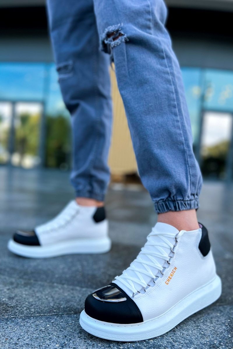 CH267 - GBT Roma Mirror Erkek Bot BEYAZ/SIYAH - chekich.com