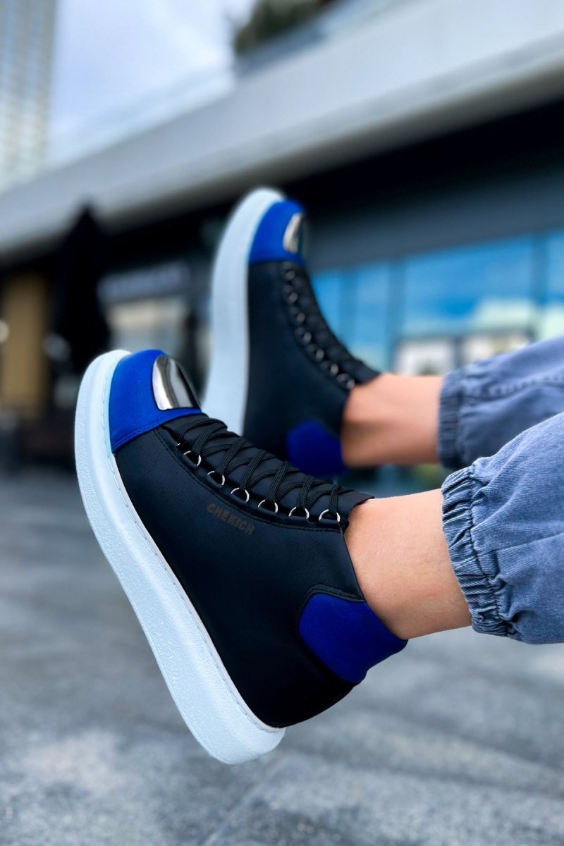 CH267 - GBT Roma Mirror Erkek Bot SIYAH/SAX MAVI - chekich.com