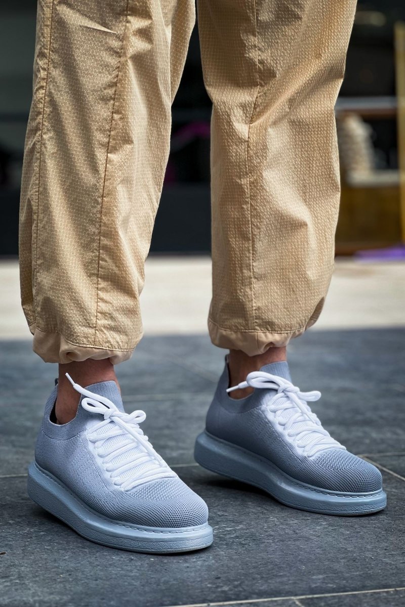 CH307 Renkli Tricot Erkek Ayakkabı GRI - chekich.com