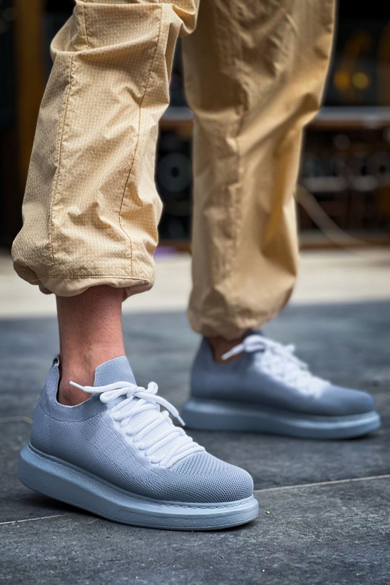 CH307 Renkli Tricot Erkek Ayakkabı GRI - chekich.com