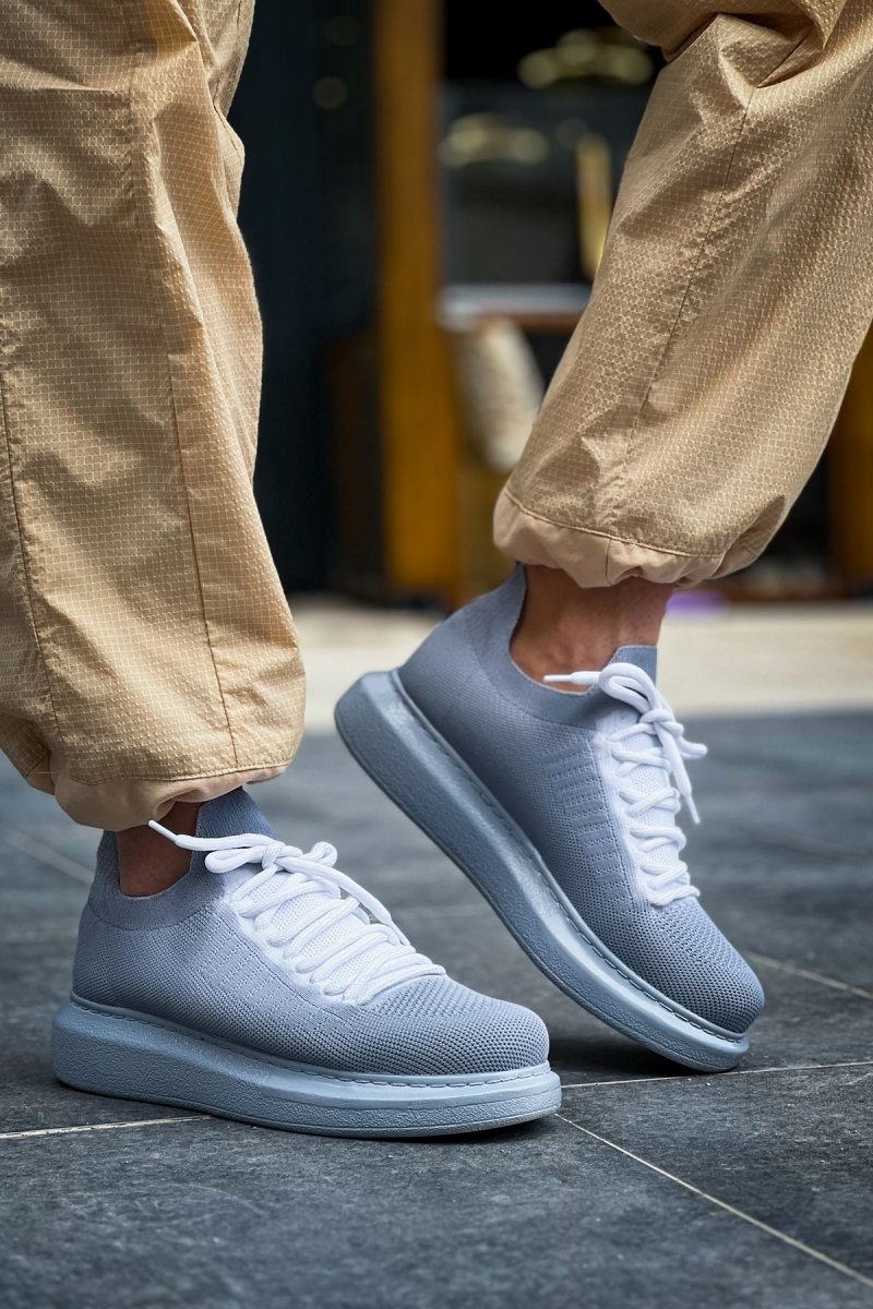 CH307 Renkli Tricot Erkek Ayakkabı GRI - chekich.com