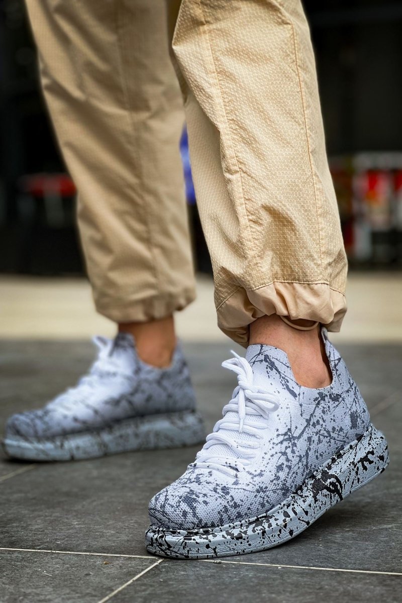 CH307 Renkli Tricot Erkek Ayakkabı Gri Splush - chekich.com