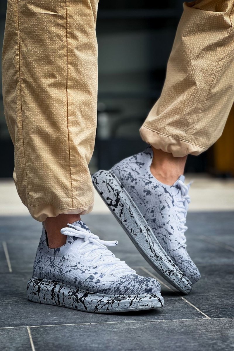 CH307 Renkli Tricot Erkek Ayakkabı Gri Splush - chekich.com