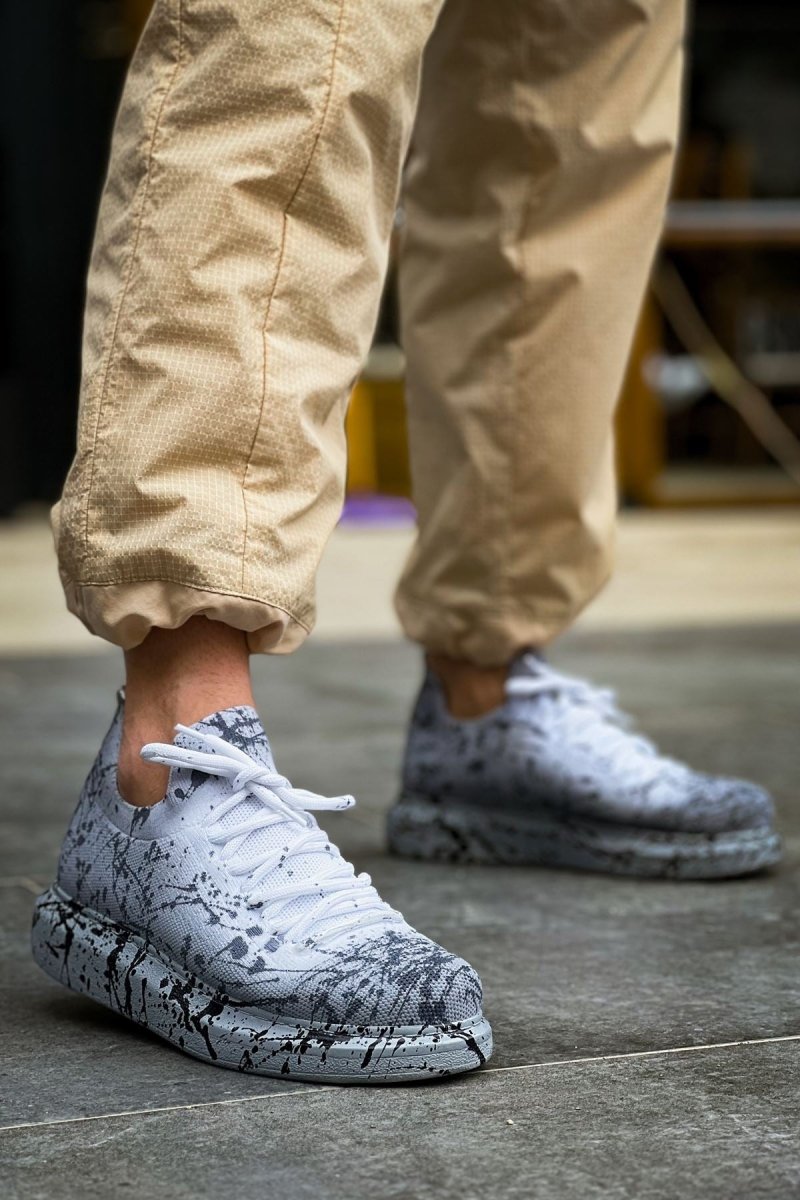 CH307 Renkli Tricot Erkek Ayakkabı Gri Splush - chekich.com