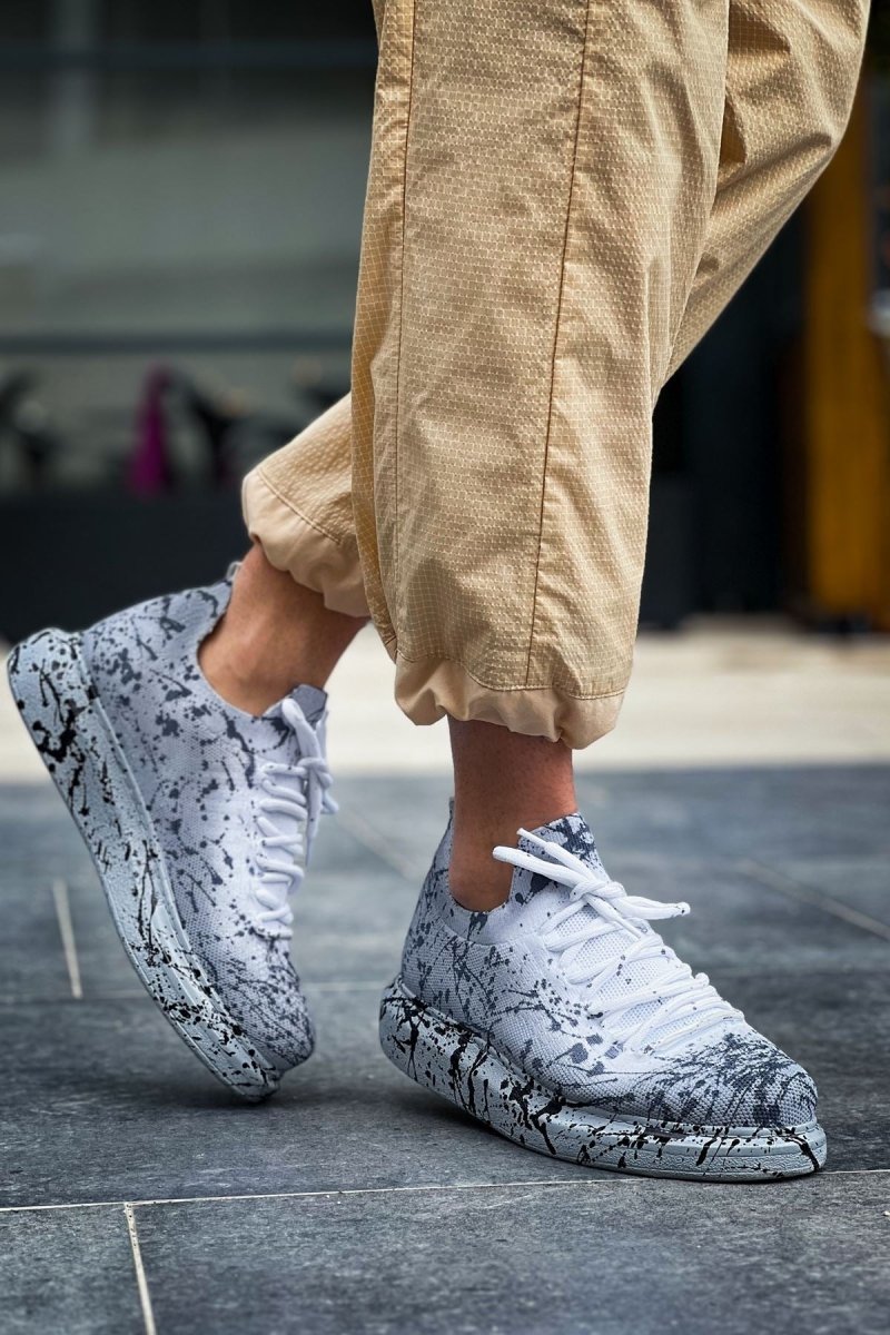 CH307 Renkli Tricot Erkek Ayakkabı Gri Splush - chekich.com
