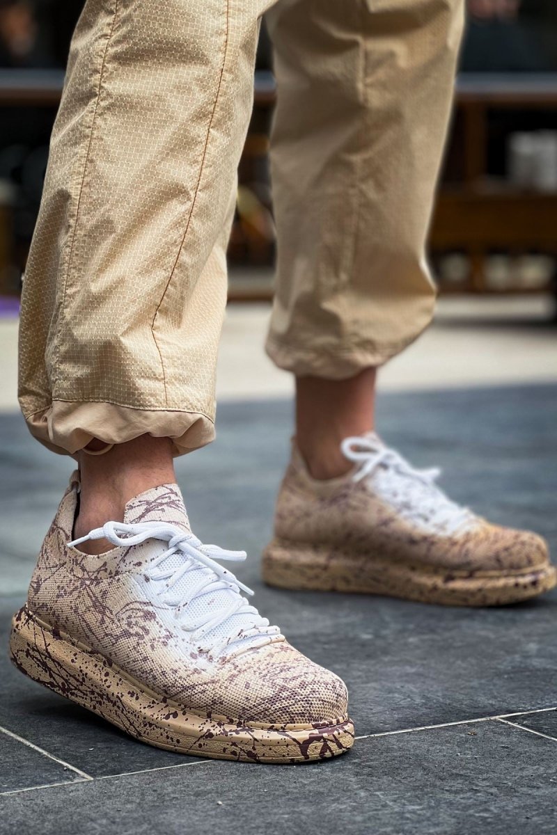 CH307 Renkli Tricot Erkek Ayakkabı Kum Splush - chekich.com