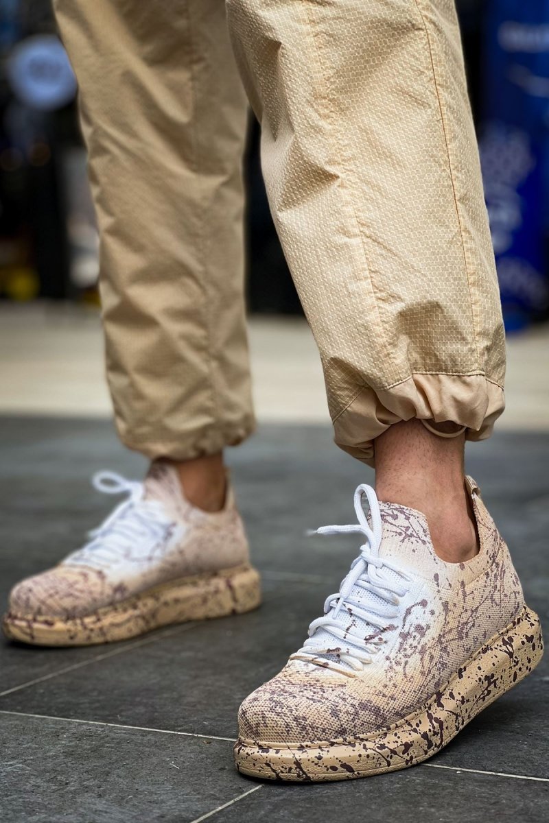 CH307 Renkli Tricot Erkek Ayakkabı Kum Splush - chekich.com